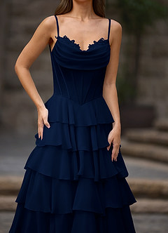 Floralace Armada Vestido de fiesta de corte A con volantes image7