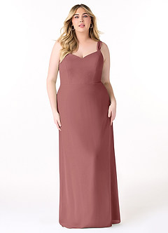 Azazie Denice Brautjungfernkleider Etui Gefaltet Chiffon Kleid Amethyst image9