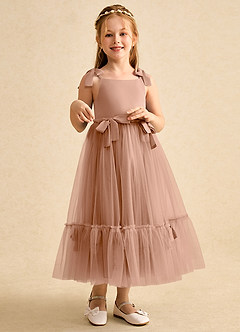 Azazie Jaci Sukienki dla dziewczynek sypiących kwiaty Linia A Pasek spaghetti Szyfon Długość kostki Sukienka image3