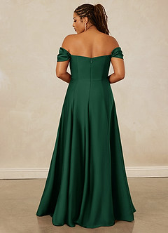 Christian Siriano Bridal for Azazie 1002 Brautjungfernkleider Wandelbar A-Linie Schulterfrei Stretch-Satin Kleid Dunkelgrün image16