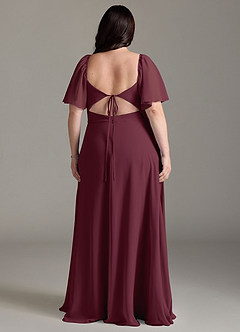 Azazie Chloe Bridesmaid Dresses Cabernet A-Line Sweetheart Neckline Chiffon Dress image8