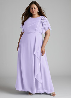 Azazie Aaliyah Modest Bridesmaid Dresses A-Line Scoop Pleated Chiffon Floor-Length Dress image6
