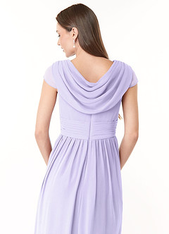 Azazie Organa Bridesmaid Dresses Lilac A-Line Pleated Chiffon Dress image6