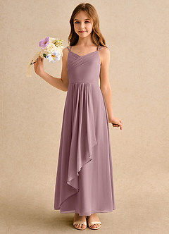 Azazie Zaida Girls Formal Flower Girl Klänningar Klä A-Line i Chiffong Plisserad image6