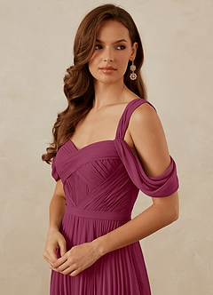 Christian Siriano Bridal for Azazie 1013 Bridesmaid Dresses Mulberry A-Line Off the Shoulder Chiffon Dress image2