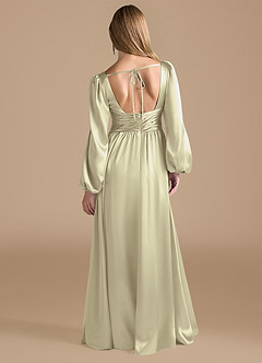 Azazie Norah Final Sale Auburn A-Line Metallic Satin Dress image2