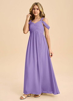 Azazie Lianne Junior Tahiti A-Line Off the Shoulder Chiffon Dress image6