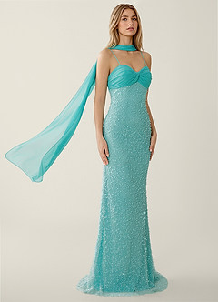 Jasminiah Blue Pearl-Embellished Lace/Chiffon Prom Dress image7