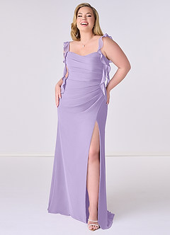 Barbie ♥ Azazie Bridesmaid Dresses Lilac Mermaid Corset Chiffon Dress image7