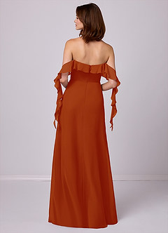 Barbie ♥ Azazie Bridesmaid Dresses Paprika A-Line Off the Shoulder Chiffon Convertible Dress image6