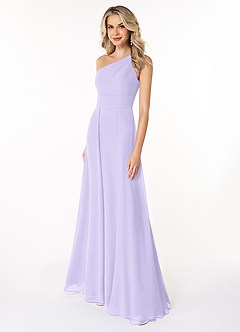 Azazie Dallas Bridesmaid Dresses Lilac A-Line One Shoulder Chiffon Dress image1