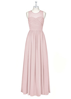 Azazie Nina Bridesmaid Dresses Blushing Pink A-Line Pleated Chiffon Dress image6