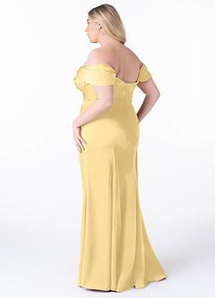 Azazie Amyra Bridesmaid Dresses Butter Mermaid Off the Shoulder Stretch Satin Convertible Dress image12