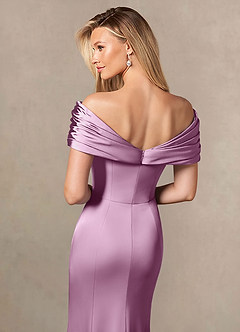 Azazie Auberdeen Mother of the Bride Dresses Wisteria Mermaid Pleated Stretch Satin Dress image6