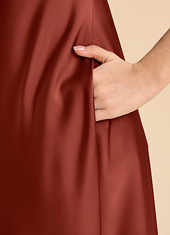 Azazie Sissy Junior Klä av A-Line i Stretch Satin Av axeln image7