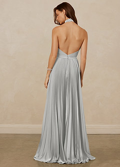 Christian Siriano Bridal for Azazie 1007 Brautjungfernkleider A-Linie Plissee Stretch-Satin Kleid Silber image6
