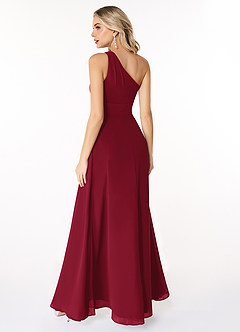 Azazie Dallas Jurken voor bruidsmeisjes Jurk van Chiffon met A-Lijn One-Shoulder Bourgondië image2