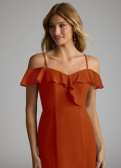 Azazie Sophie Bridesmaid Dresses Paprika A-Line Off the Shoulder Chiffon Convertible Dress image2