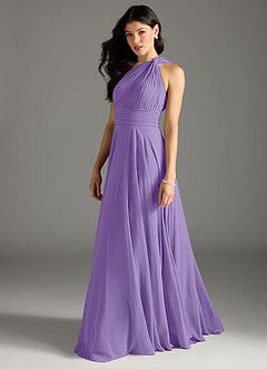 Azazie Charlize Bridesmaid Dresses Tahiti A-Line One Shoulder Chiffon Dress image4