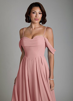 Azazie Loisa Bridesmaid Dresses Dusty Rose A-Line Corset Chiffon Convertible Dress image3