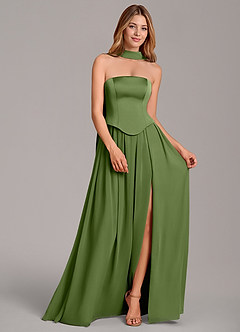 Azazie Cadence Bridesmaid Dresses Juniper A-Line Corset Stretch Satin Convertible Dress image3