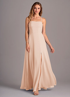 Azazie Carolyn Bridesmaid Dresses English Rose A-Line Pleated Chiffon Dress image4