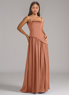 Azazie Adeline Bridesmaid Dresses Bronzer A-Line Strapless Stretch Satin Convertible Dress image7