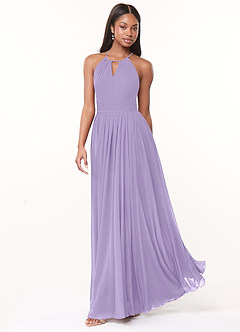 Azazie Cherish Brautjungfernkleider A-Linie Plissee Chiffon Kleid Flieder image3