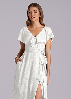 Azazie Lainey Morsiusneito Mekot A-linja taskuilla Floral Burnout Lattian pituus Pukeutua image7