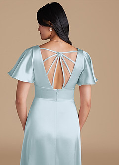 Azazie Lani Final Sale Auburn A-Line Metallic Satin Dress image2