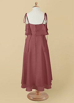 Azazie Temi Flower Girl Dresses Amethyst A-Line Spaghetti Strap Chiffon Dress image11