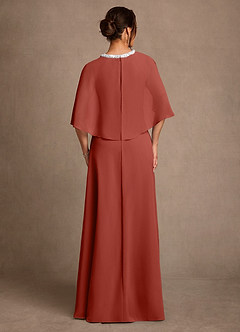 Azazie Winnifred 신부의 어머니 드레스 A라인 구슬 쉬폰 플로어 길이 드레스 image3