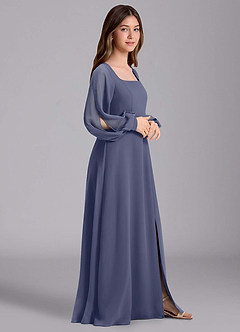 Azazie Bondi Junior Stormy A-Line Blouson Chiffon Dress image4