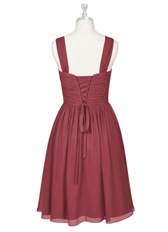 Azazie Angie Abiti da Damigella Abito A-Line in Chiffon Corsetto Merlot image8