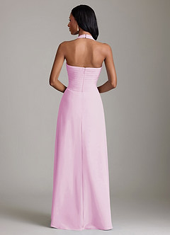 Azazie Clarisa Vestidos de damas de honor Vestido de Rosa Caramelo de Gasa de Corte en A con Plisado image2