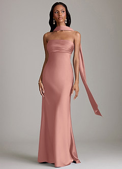 Azazie Saylor Brudtärnklänningar Klä av Sjöjungfru i Stretch Satin Axelbandslös Rosett image9