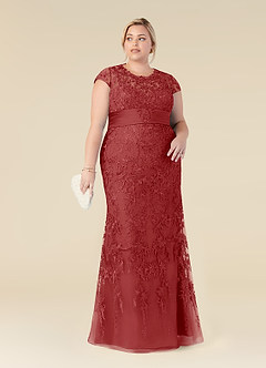 Azazie Jamila Mother of the Bride Dresses Rust Mermaid Lace Dress image7