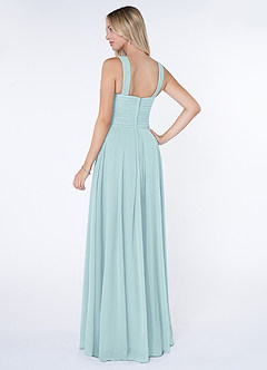 Azazie Kaleigh Bridesmaid Dresses Sea Glass A-Line Pleated Chiffon Dress image4