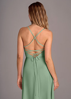 Azazie Mei Bridesmaid Dresses Matcha A-Line Chiffon Dress image2