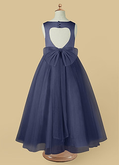 Azazie Muni Flower Girl Dresses Stormy A-Line Bow Tulle Dress image3