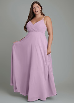 Azazie Amani Bridesmaid Dresses Wisteria A-Line Pleated Chiffon Dress image7