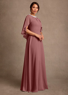 Azazie Winnifred Mother of the Bride Dresses Desert Rose A-Line Beaded Chiffon Dress image2