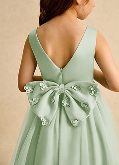 Azazie Malva Robe Demoiselle D'honneur Fillette Robe Princesse en Tulle Arc Vert Sauge image8