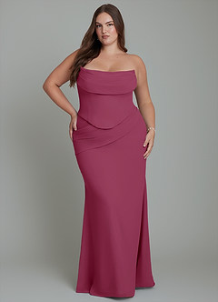 Azazie Sorrel Bridesmaid Dresses Mulberry Mermaid Corset Chiffon Dress image16
