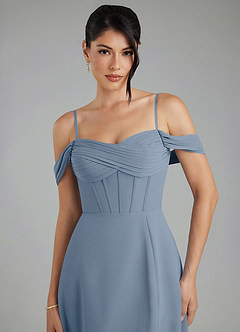 Azazie Cece Bridesmaid Dresses Twilight A-Line Off the Shoulder Chiffon Dress image3