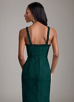 Azazie Corina Brudtärnklänningar Klä av Sjöjungfru i Blommig Utbrändhet Rynkad Tallgrön image3