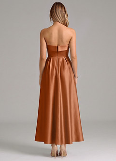 Azazie Lucienne Suknie dla druhen Linia A Pofałdowany Satyna elastyczna Długość kostki Sukienka image6