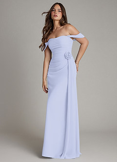 Azazie Ezria Jurken voor bruidsmeisjes Jurk van Chiffon met A-Lijn Off the Shoulder Lavendel image5