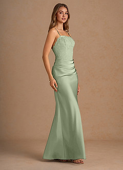 Elodie Dusty Sage Lace Satin Mermaid Prom Dress image3