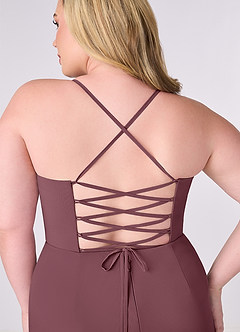 Barbie ♥ Azazie Bridesmaid Dresses Sangria Sheath Corset Chiffon Dress image8